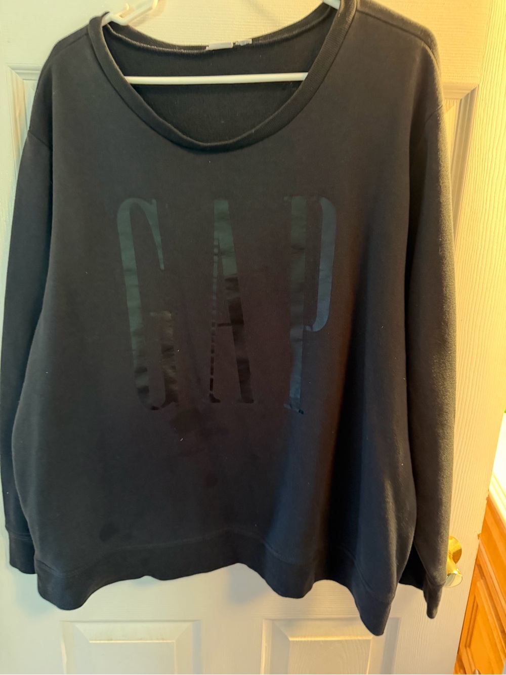 GAP Women's Black Crewneck Sweatshirt with Gloss Logo